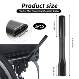 2 Pcs Wheelchair Brake Extenders,Durable Wheelchair Brake Handle Extensions,Medical Wheel Chairs Transport Chair Handle Extension Extender for Adults,Seniors with Limited Mobility(Black)