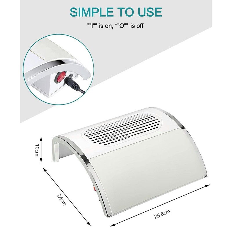 Biutee Nail Dust Extractor 80W Dust Extractor Nail Studio with