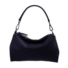 SH Leder Echtleder Umhängetasche mittelgroße schultertasche Abendtasche Clutch Crossbody Bag Messenger Handtasche mit Reißverschluss 33x20cm Lovelin G393 (Dunkelblau)