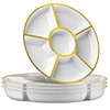 Plasticpro 6 Sectional Round Plastic Serving Tray/Platter (8, White &