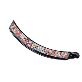 Minkissy Banana Hair Clips Acrylic Colourful Rhinestone Hairpin Crystal Horsetail Buckle Hair Clip for Women Ladies (Large)