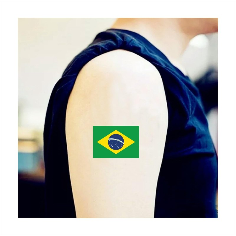 Womaha 30 Temporary Brazil Flag Tattoos Fans Face Tattoo Stickers