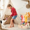 Chunful Dog Closet Wooden Pet Wardrobe Closet Dog Toy Storage