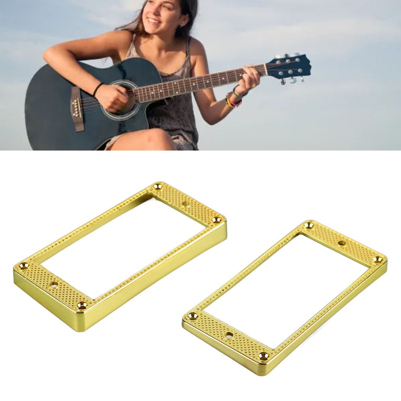 2PCS Guitar Pickup Frame Metal Bridge and Neck Pickups Cover
