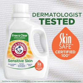 Arm & Hammer Sensitive Skin Free & Clear, 105 Loads Liquid Laundry Detergent, 105 Fl oz