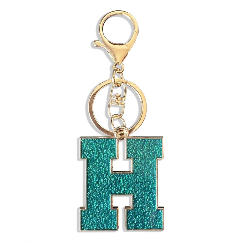 Retui Purple Green Dark Blue Letter A-Z Keychain for Women