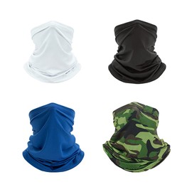 Scott Edward 4 pañuelos para motocicleta, pañuelos para la cabeza, protección para el cuello, pañuelos deportivos multiusos, pañuelos para hombres y mujeres, (Black White Blue)