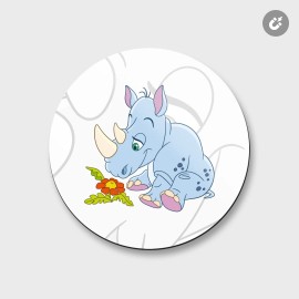 Unbranded Angry Rhino Animal | 4'' X 4'' Round Decorative Magnet