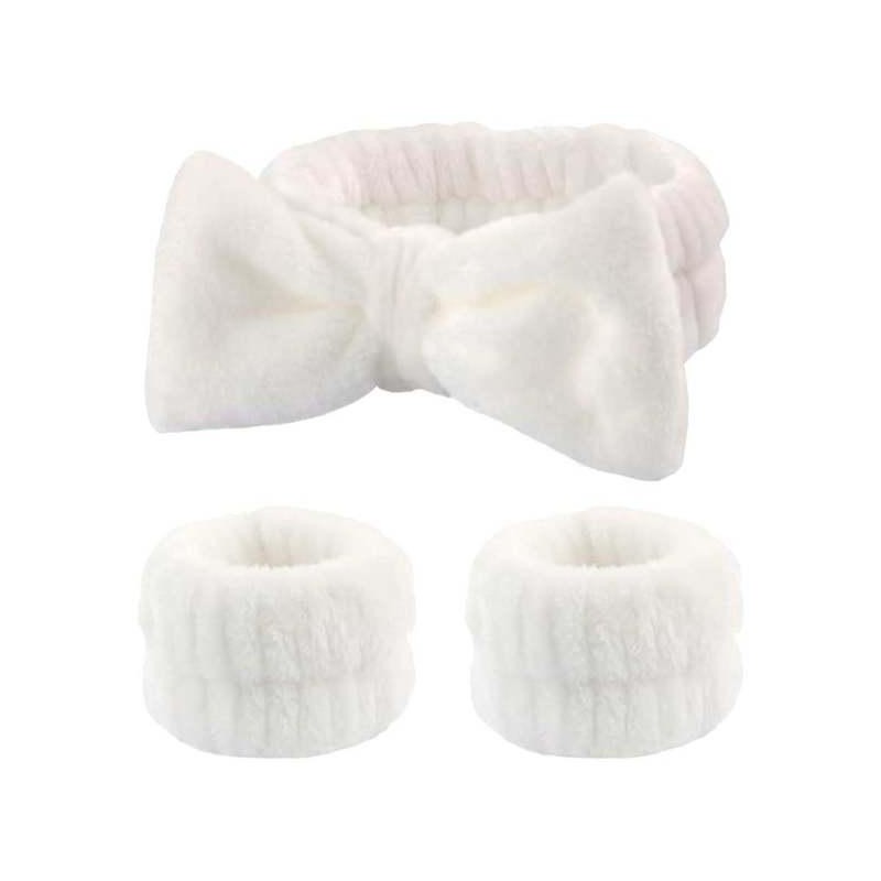 Face Wash Headband & Wrist Bands 3 Pack - Soft