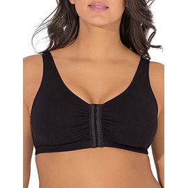 Fruit of the Loom Women's Front Close Builtup Sports Bra, Black, 46
