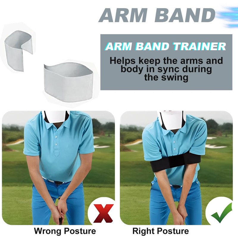 IKOPFLN Golf Training Auxiliary Swing Arm Belt, Golf Swing Posture