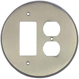 Round Satin Nickel - GFCI Rocker/Duplex Outlet Wall Plates