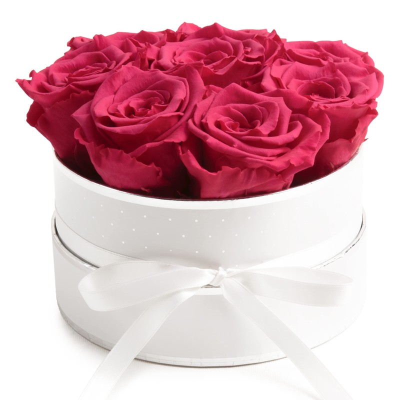 Rose Box Pink Round Infinity Roses - Flower Box 8