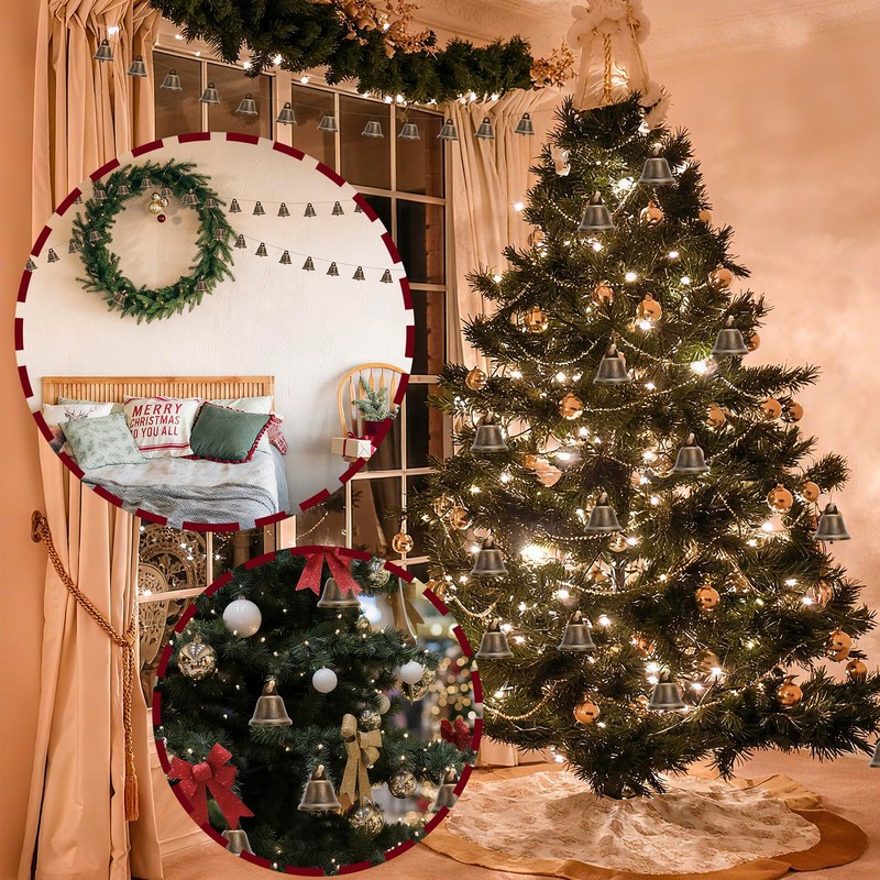Christmas Bells Decorations Rustic Bells Christmas Garland Banner for Christmas