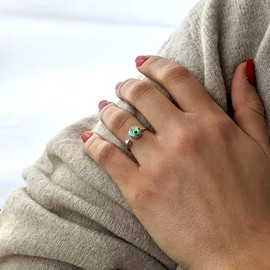 81stgeneration Women's 925 Sterling Silver Round Abalone Shell Open Stackable Ring, Sterling Silver, Abalone Abalone Oreja marina