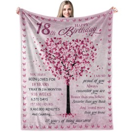 Gifts for 18 Year Old Girl 18 Year Old Girl Birthday Gifts Ideas from Parents Grandparents Sister Friends 18th Birthday Decorations Blanket for Girl 50" x 60"
