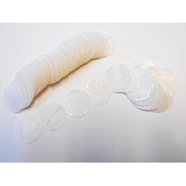 50 Capiz Shells White Round 1" Diameter No Holes Crafts Windchimes Shellcraft Y