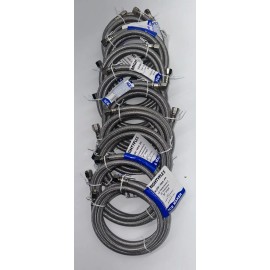 LSP 10 Pack LSP AquaFlo MightyFlex SS Ice Maker Connector 1/4”x1/4, 60 or 72" Length - 60 inch