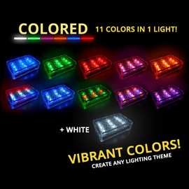 StonehengeUs 6x9 Colored Solar Powered Paver Light, 11 Colors in 1 Light, Driveways, Walkways, Patios, DIY Easy Install, No Wiring, Up to 7,000 lbs of vehicular Traffic