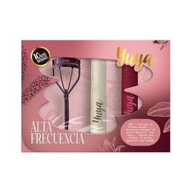 YUYA Alta Frecuencia Kit Enchinador de Pestañas Borgoña + Máscara Negra y Borgoña con 10 Aceites Naturales a prueba de agua - Efecto Alargamiento, Vol
