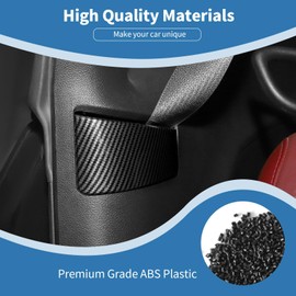 PDKLIN for Challenger Seat Belt Trim Cover Fit for Dodge Challenger 2010-2023 Black Carbon Fiber Interior Accessories 2pcs