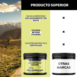 Beyond Vitamins  Calostro Bovino 30 Certificado Grass Fed De Libre Pastoreo 1800 Mg, Bovine Colostrum De Calidad Certificada Para 2 Meses - Vitaminas 