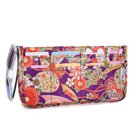 Periea Handbag Organiser - Daisy - Large, Purple Floral