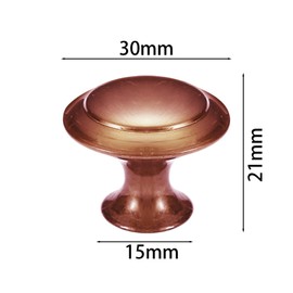 12 PCS Cupboard Door Knobs with Screws Mushroom Shaped Handle Stainless Steel Circular Single Hole Wardrobe Drawer Tea Water Cabinet Knob(Red Bronze)