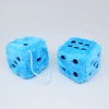 Fuzzy Plush Dice for Car Mirror, Pair of Retro 3”