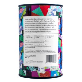 Organischer Moya Lose Blätter Tee Sencha NO. 21 | 60g | Japanischer Grüner Tee | Vegetarisch und Vegan Freundlich | in mehrfarbiger Kartondose | Perfekt Geschenk