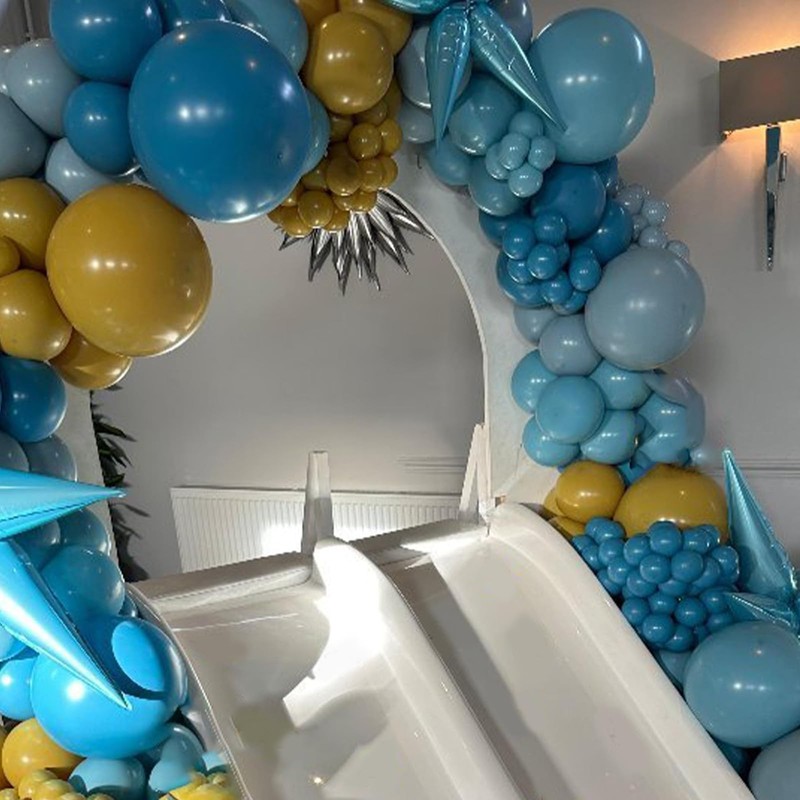 Blue and Yellow Balloons,50 Pcs 12 Inches Retro Blue Yellow