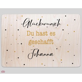 Wooden Box Memory Box – Wooden Box Congratulations You Did It with Name I Passed Exam I Graduation Gift Graduation I Graduation I Realschulabschluss - 30 x 20 x 14 - Wood