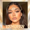 VENOFEN Sequin Head Chain Gold Leaf Boho Headpiece Jewelry Rhinestone