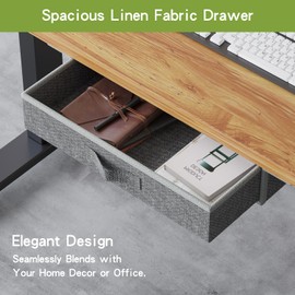 Radlove Dual Motors Height Adjustable 55 x 30'' Electric Standing Desk with Drawer 4 Memory Keys, Fast Charging Port, 265LBs Load Capacity with Splice Board Home Office Desk, Brown Top + Black Frame