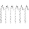 6 PCS 13cm Christmas Glitter Candy Cane Plastic Candy Cane