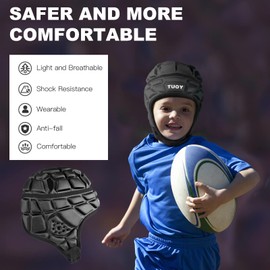TIAXU TIAXU Rugby Helmet - Soft Padded Headgear 7v7 Flag Football Headguard Soccer Head Protection Protective Soft Helmet Football for Youth & Adult