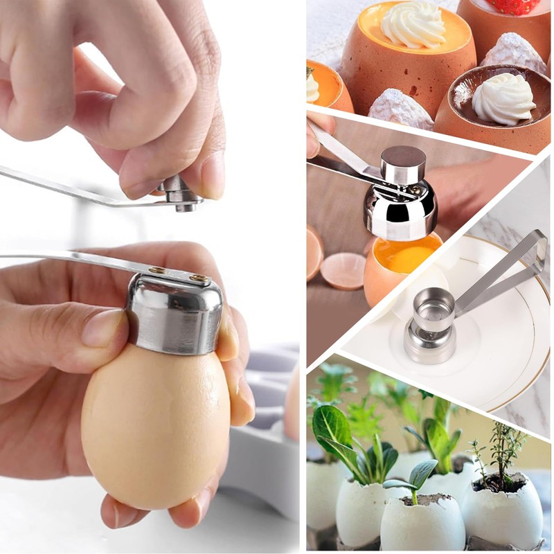 2er-Pack Eieröffner + Eigelb- und Eiweißtrenner, eier öffner, eieröffner stainless