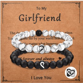 CERSLIMO Couple Bracelets Gifts for Girlfriend Gifts, Romantic Gifts for Girlfriend Anniversary Valentines Day Christmas Girlfriend Birthday gifts, Love Gifts for Her To My Girlfriend Gifts