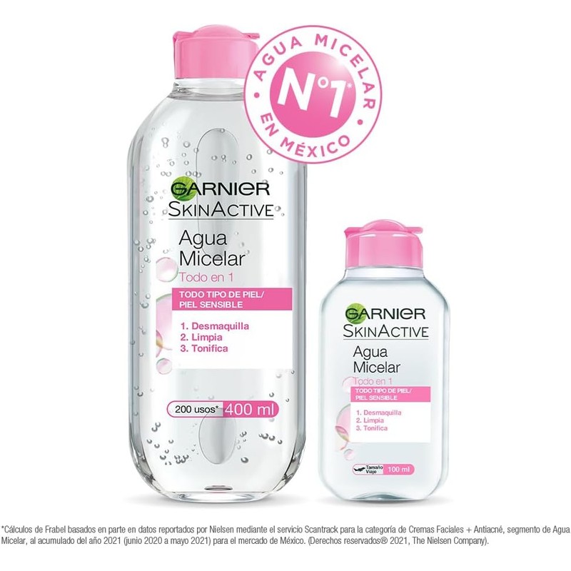 Kit Garnier Agua Micelar Desmaquillante Todo en 1, 400ml+100ml