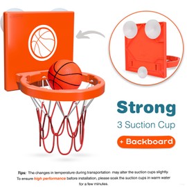 MARPPY Bath Toys - Bathtub Basketball Hoop for Kids, Toddlers - Suction Cup Basketball Hoop and 4 Soft and No Hole Balls - Baby & Toddler Mini Basketball Hoop - Boys & Girls
