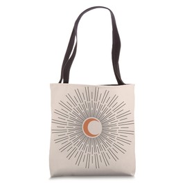 Minimal Boho Shining Crescent Moon Bohemian Aesthetic Tote Bag