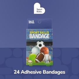 BioSwiss Vendas, vendas autoadhesivas con forma de pelotas deportivas, cuidado de heridas estéril sin látex, suministros divertidos para botiquín de p