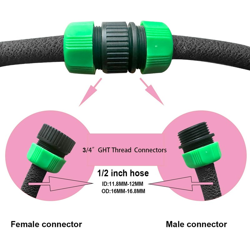 Daé Fitings for 1/2" Soaker Hose and Garden Hose, Repair
