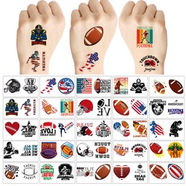 100Sheet American football Temporary Tattoos, Birthday Party Supplies, Decorations Tattoos Stickers, Cute Party Favors Kids Girls Boys Activity Gifts Classroom School Prizes Themed,(American football)