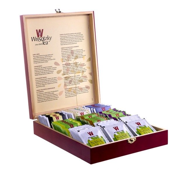 WISSOTZKY Mahogany Tea Chest (9 Flavors), 5.45-Ounce Boxes,10 Count (Pack of 9)