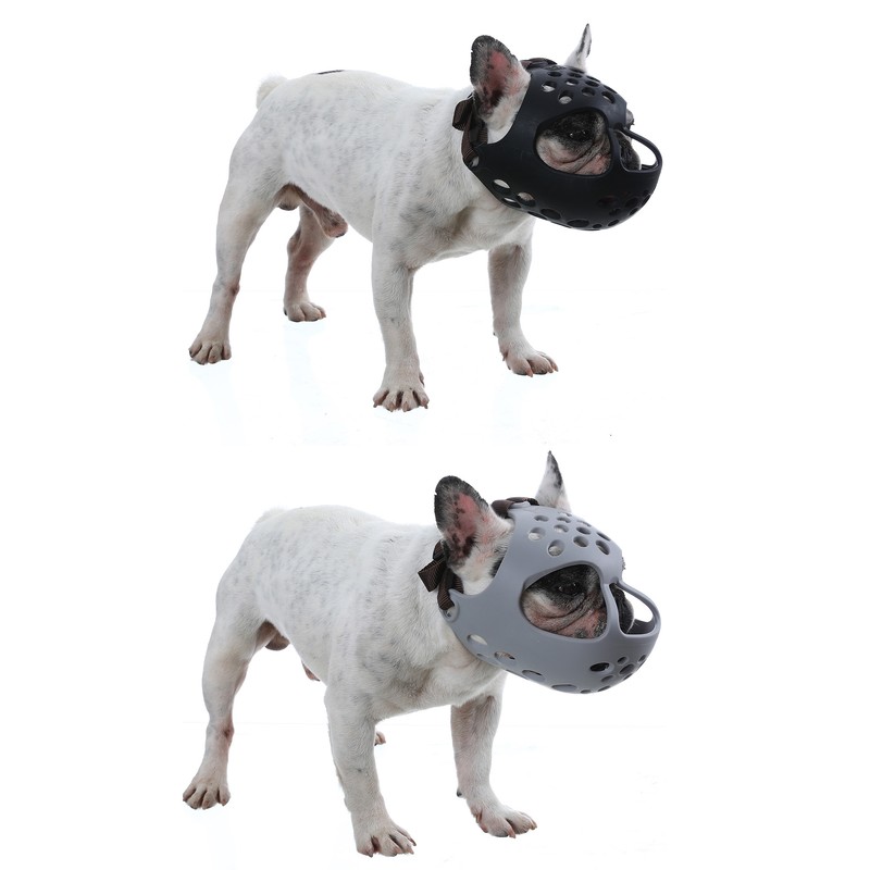 Dog Muzzle for Short Snout Dogs Breathable Holes Prevent Biting