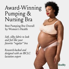 Bodily The Do Anything Nursing Bra for Breastfeeding & Hands Free Pumping, Wireless, Adjustable Maternity Bra with Soft, Breathable Fabric, Versatile (Medium, Sunrise)