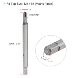 sourcing map Tap Extractors M4 / 6# (Metric/Inch), 3 Flutes Broken Stripped Screw Thread Tap Remover High Carbon Steel Tool