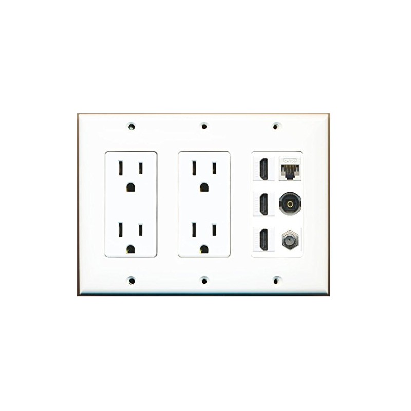 RiteAV - (3 Gang) 2 15A Power Outlet 3 HDMI
