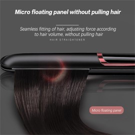1 inch Hair Straightener, 2 in 1 Professional Ceramic Flat Iron & Curler, Rapid 30-Second Heat-Up, 30% Longer Ceramic Floating Plates, 4-Level Temperature Adjustable Hair Styling Tool (Black)